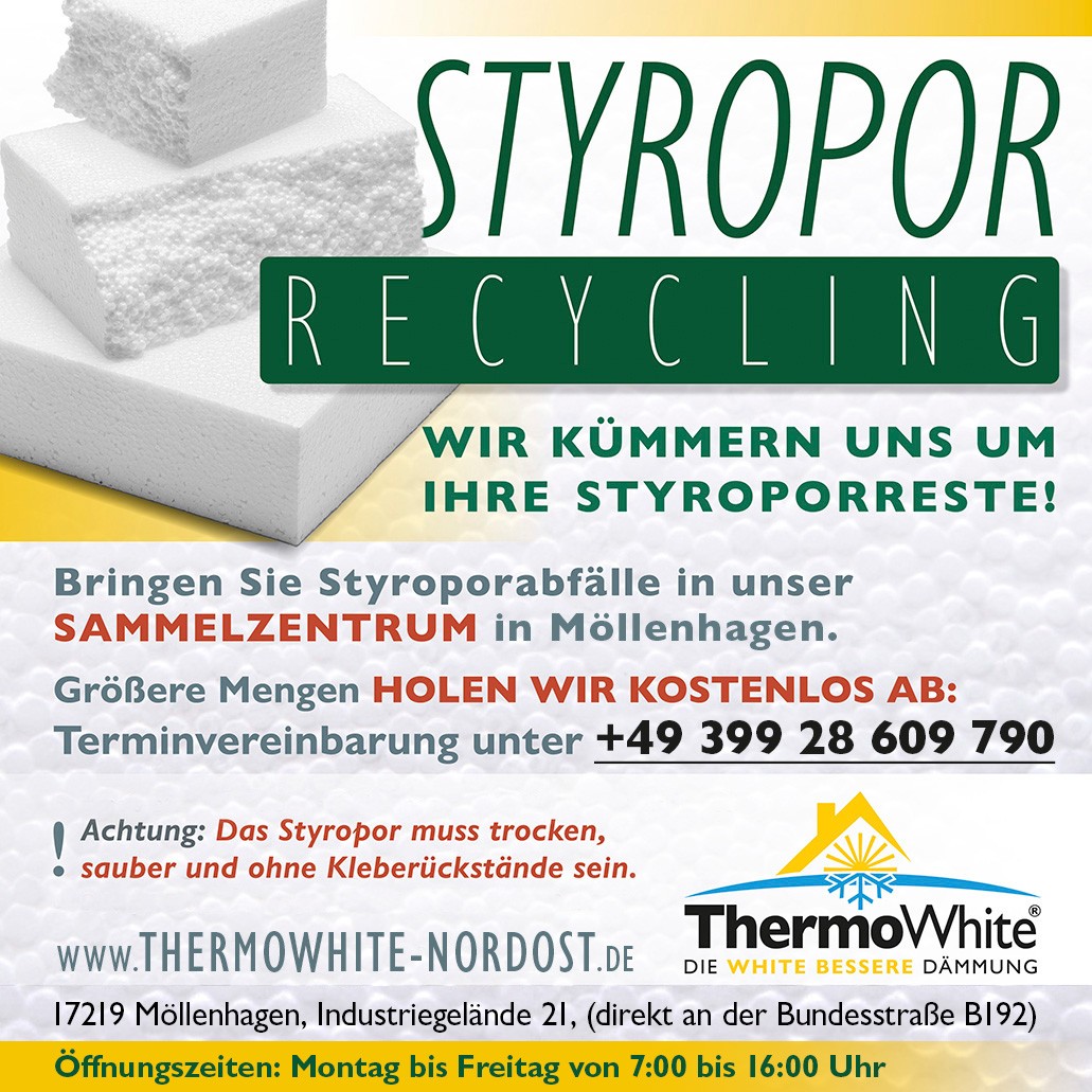 Styropor-Recycling Wir kümmern uns um Ihre Styroporreste!
